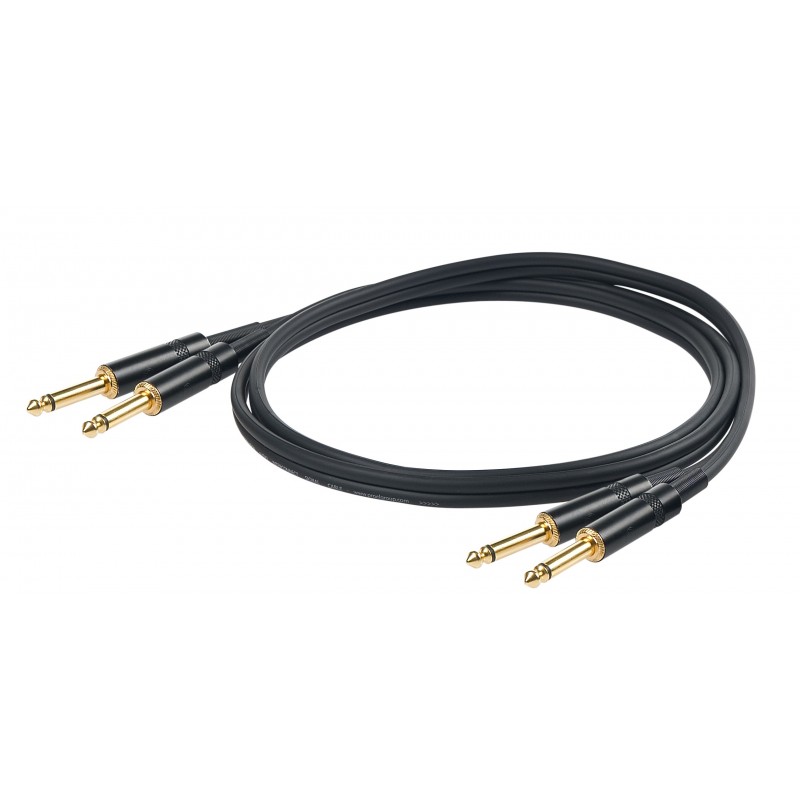 PROEL STAGE CHLP315LU5 CHALLENGE Series kabel stereo 2x wtyk Jack 6.3 mono - 2x wtyk Jack 6.3 mono, dł. 5m